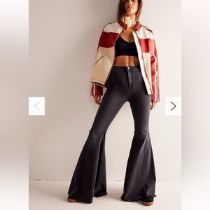 Free People We The Free Just Float On Flare Jeans - Washed Black